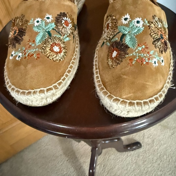Kanna Floral Embroidered Suede Espadrille Slingback Sandals EU 37 Made in Spain - Picture 2 of 7